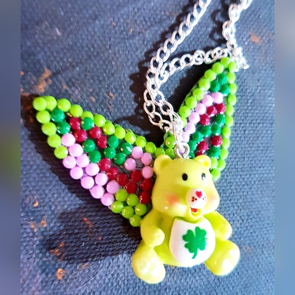 The Lucky Ones Green Bear Necklace Fairy Beary Collection Beaded Handmade (L) - Picture 6 of 15